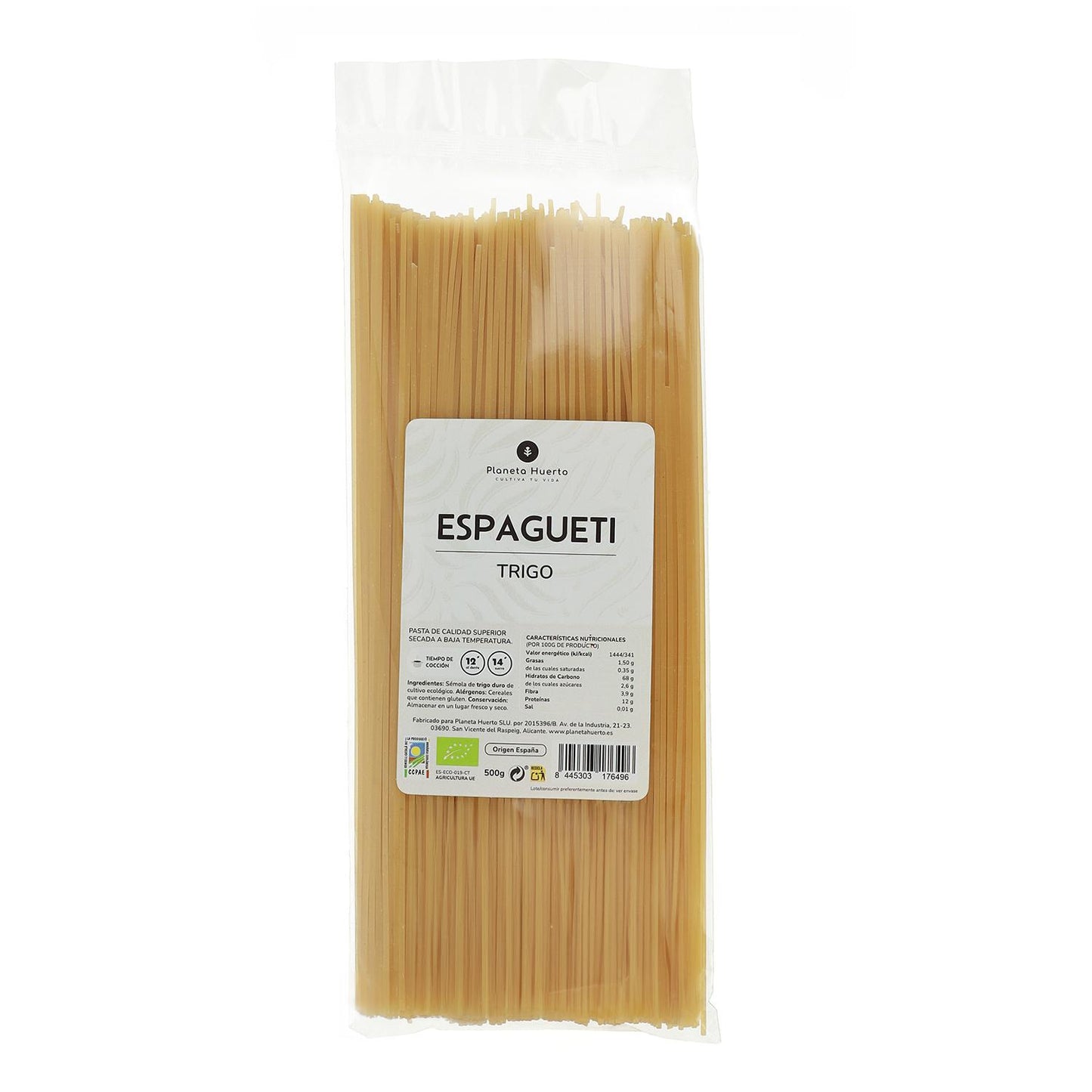 Spaghetti av vete ECO Planeta Huerto 500gr