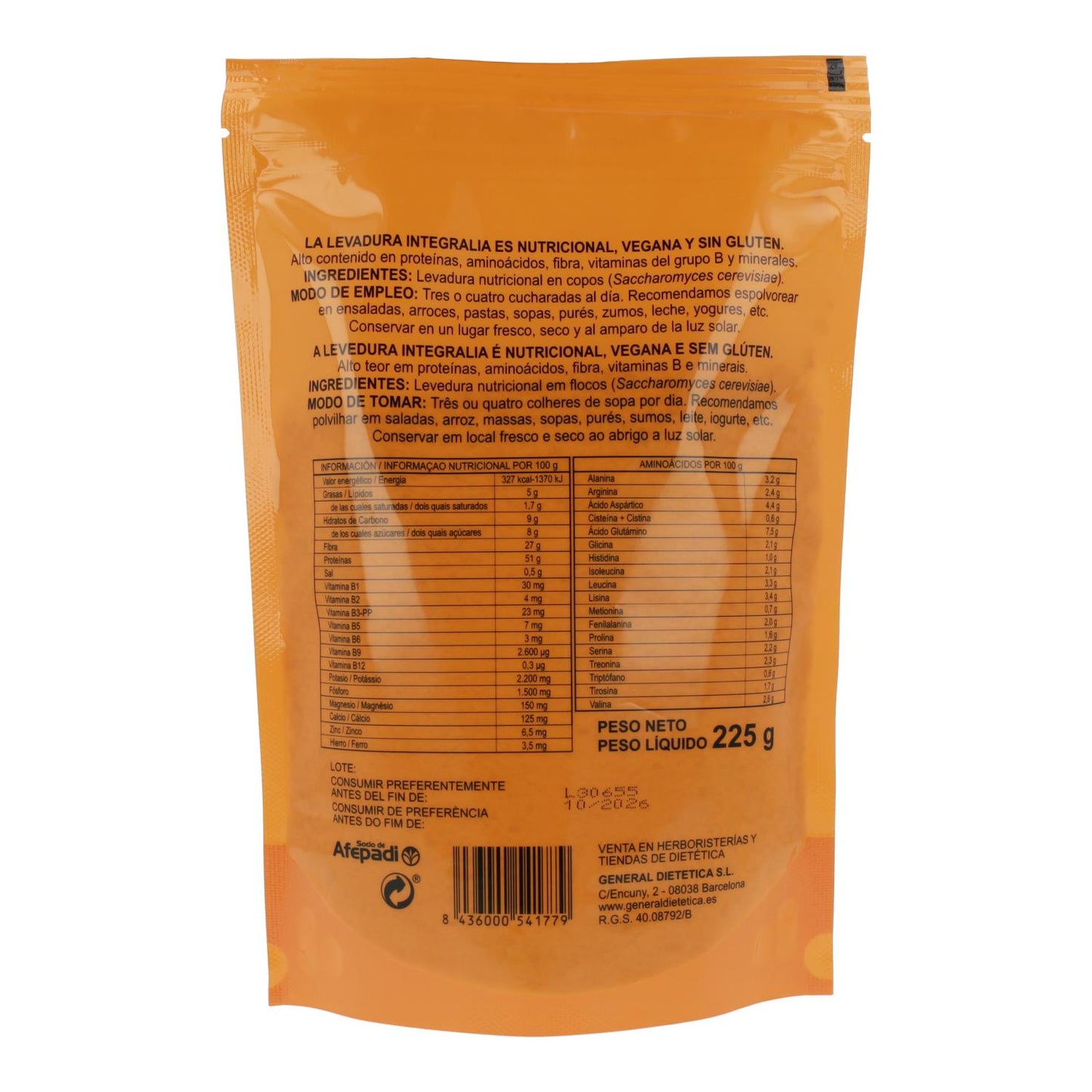 Integralia Vegan and Gluten-Free Nutritional Yeast 225 g