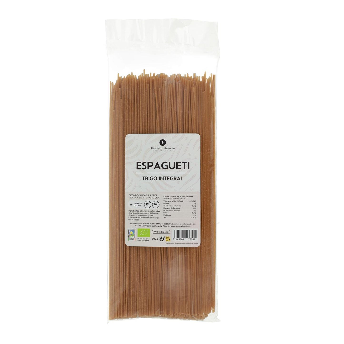 Vollkorn-Spaghetti ECO Planeta Huerto 500gr