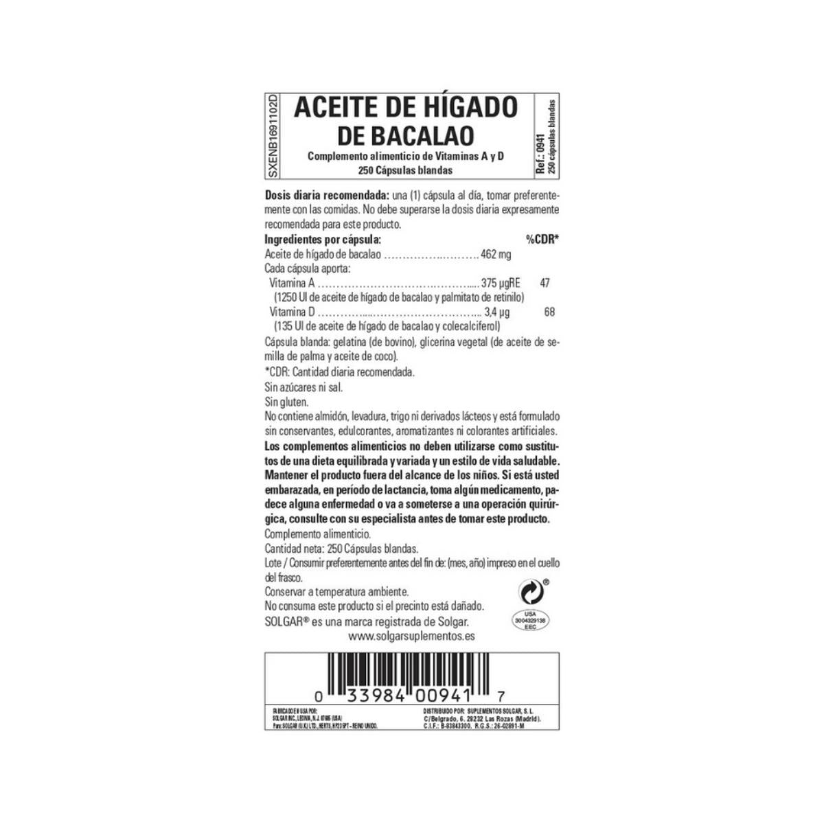 Levertraan 250 capsules