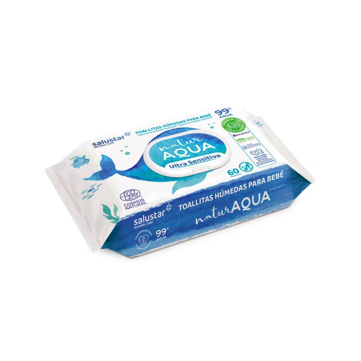 Feuchttücher für Babys Natur Aqua 60 Stück