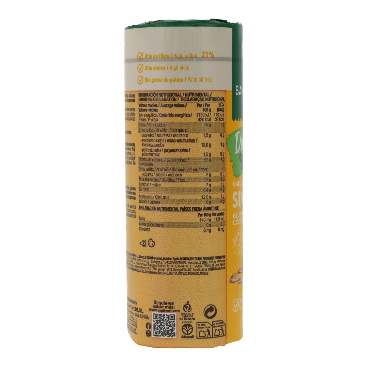 Glutenfria kex Doble Zero Santiveri 190 g