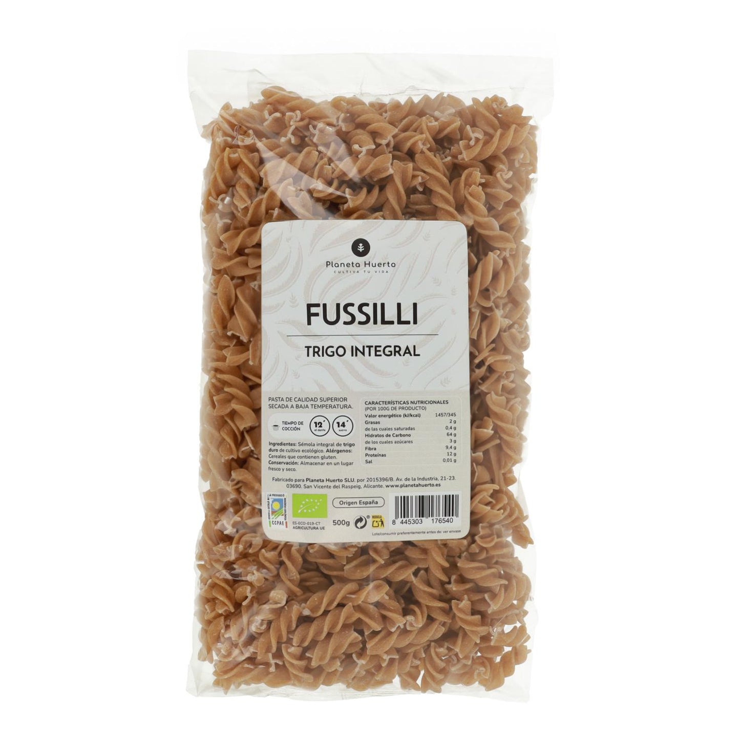 Fussilli av fullkornsvete ECO Planeta Huerto 500gr