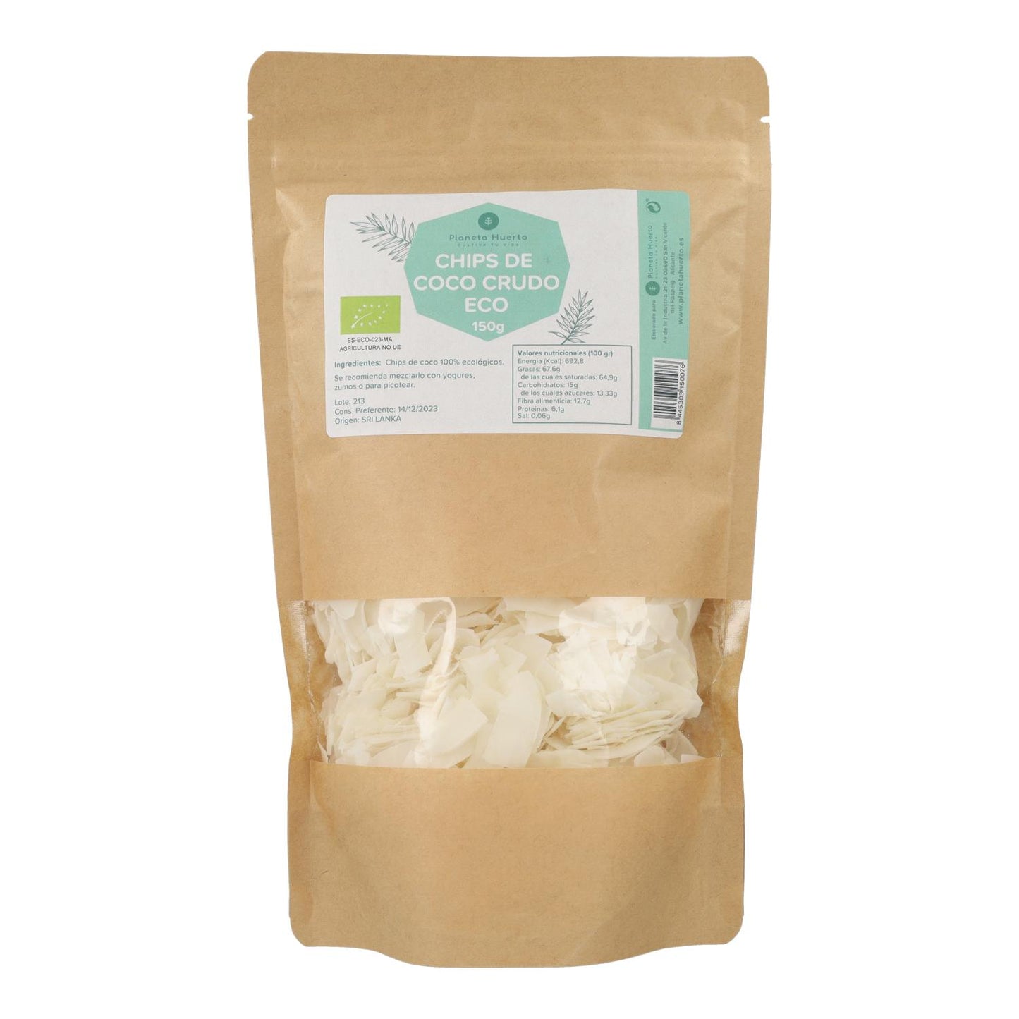 Scaglie di cocco non zuccherato ECO Planeta Huerto 150 g
