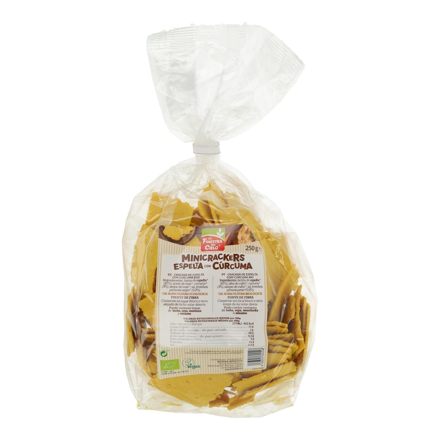 Mini-Dinkelcracker mit Kurkuma und Pfeffer La Finestra Sul Cielo 250 g