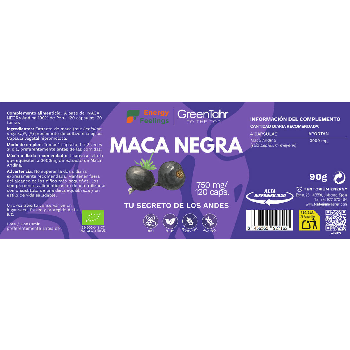Maca czarna ECO Energy Feelings 120 kapsułek