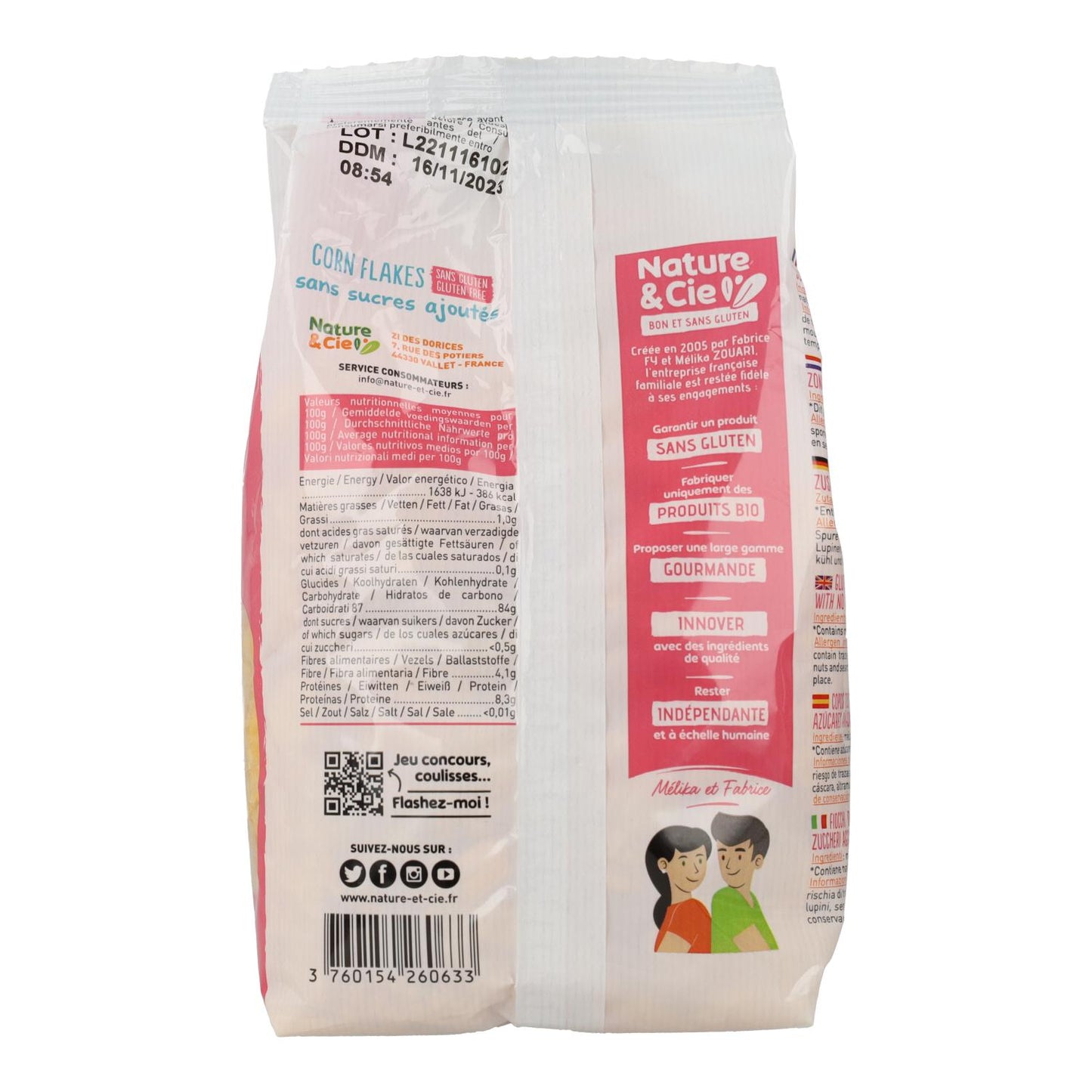 Gluten-free and sugar-free toasted cornflakes Bio Nature & Cie 200 g
