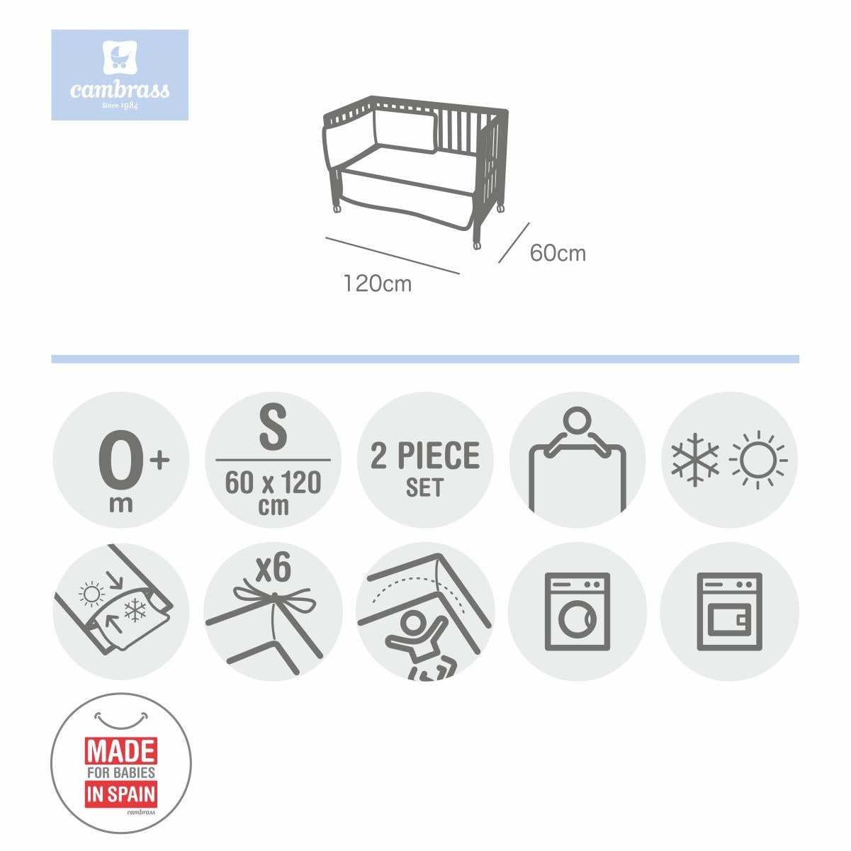 Spjälsängsfilt 110 x 140 cm. Cambrass i olika färger Star Celeste