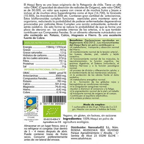 Maqui-Beerenpulver ECO 50 g, Salud Viva