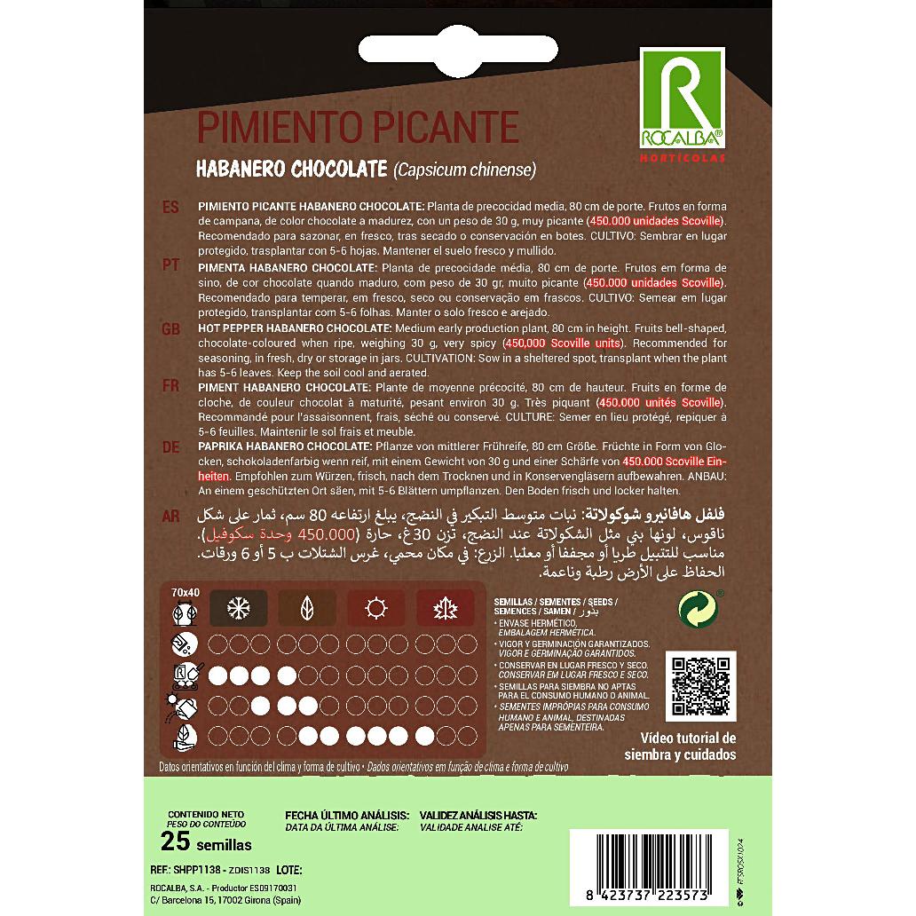 Nasiona ostrej papryczki habanero Chocolate Rocalba