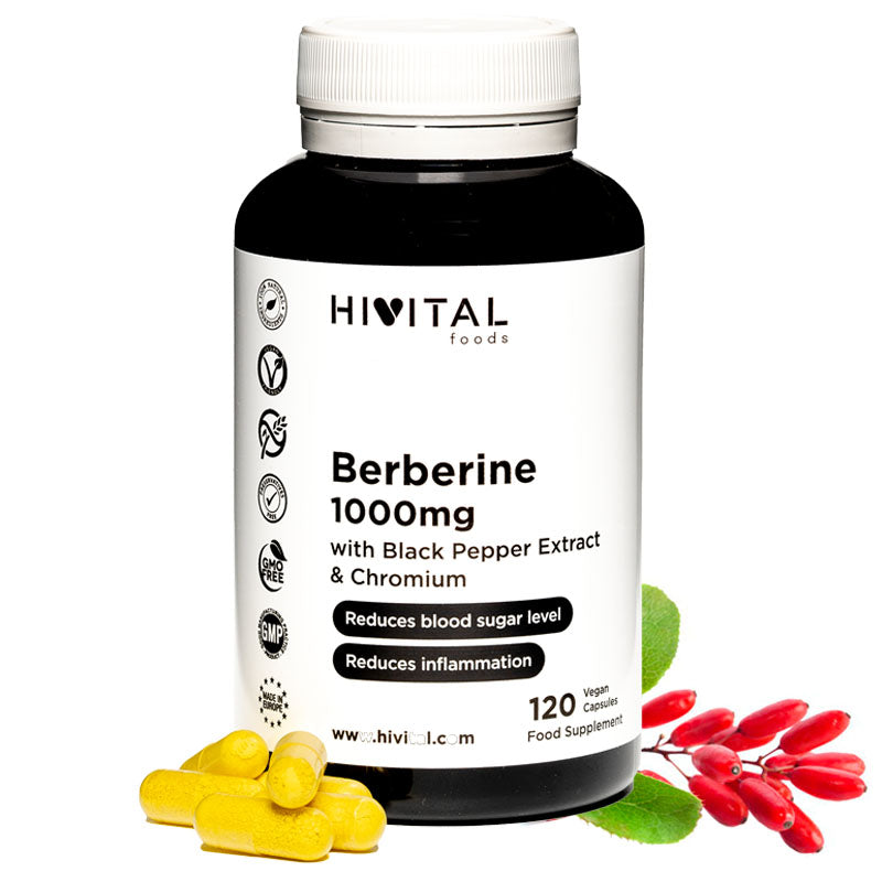 Berberin 1000 mg Hivital 120 vegane Kapseln