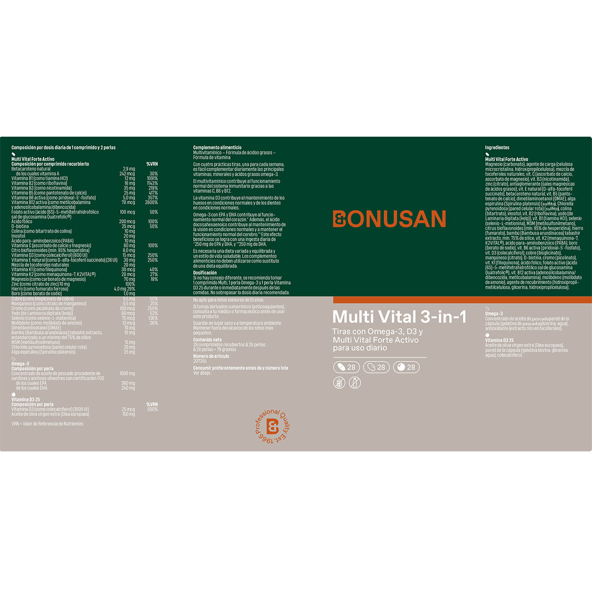 Multi Vital 3-in-1, Bonusan, 84 tabletter