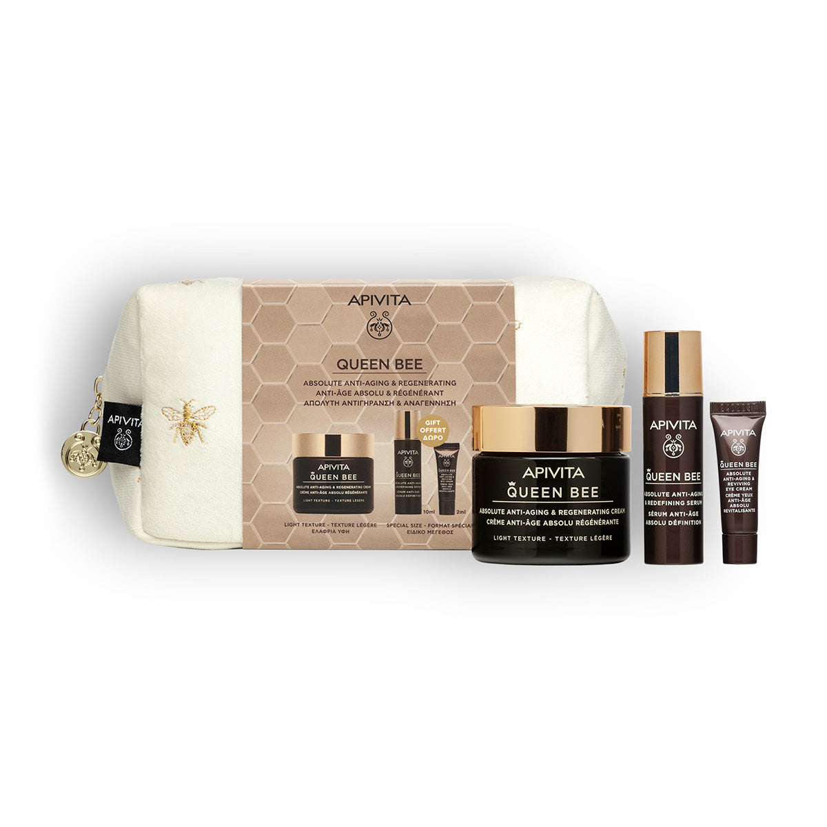 Zestaw świąteczny Queen bee krem o lekkiej konsystencji + prezent serum 10 ml + kontur oczu 2 ml