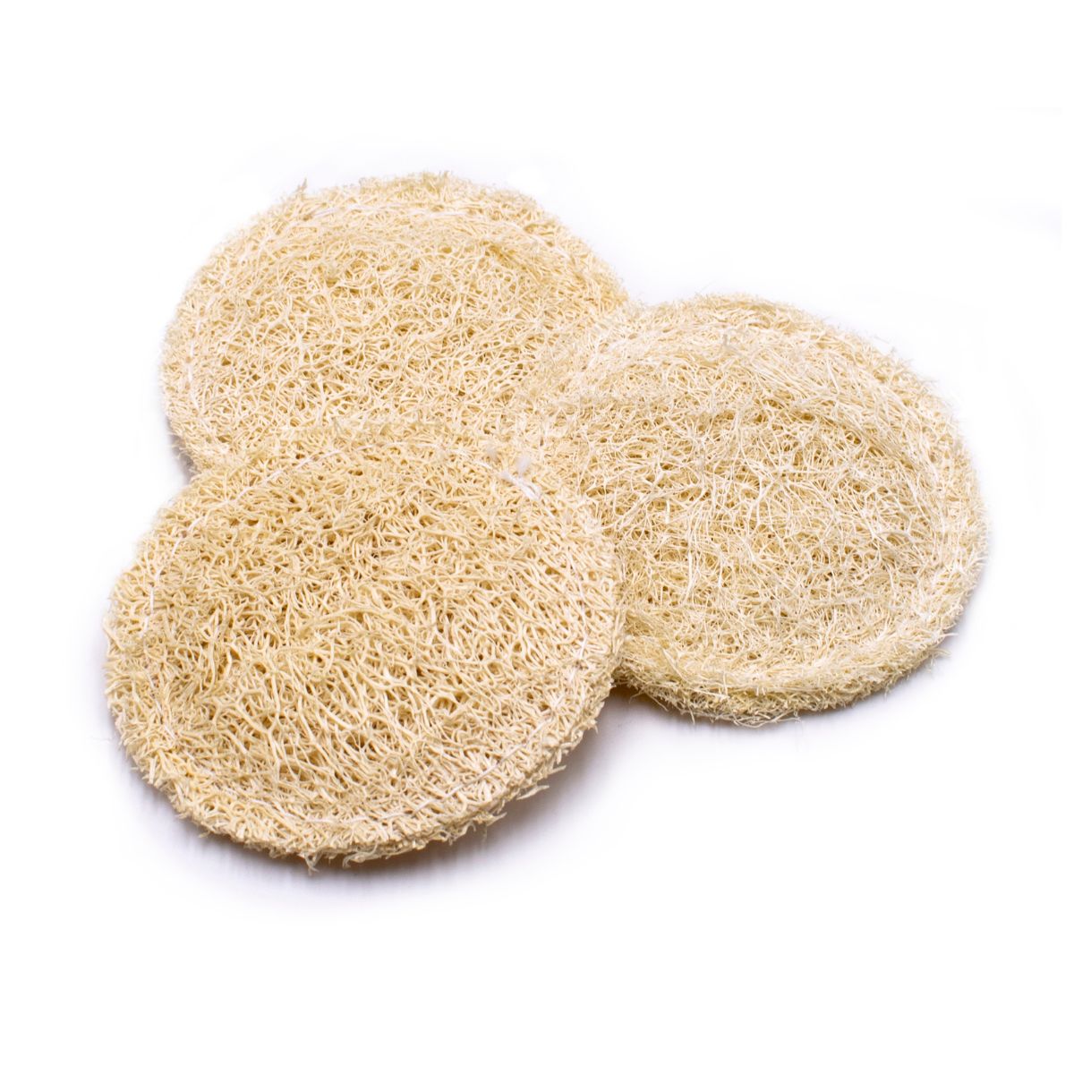 Disques exfoliants pour le visage en luffa. 7 Ø cm. Boîte de 3 unités. Azal.