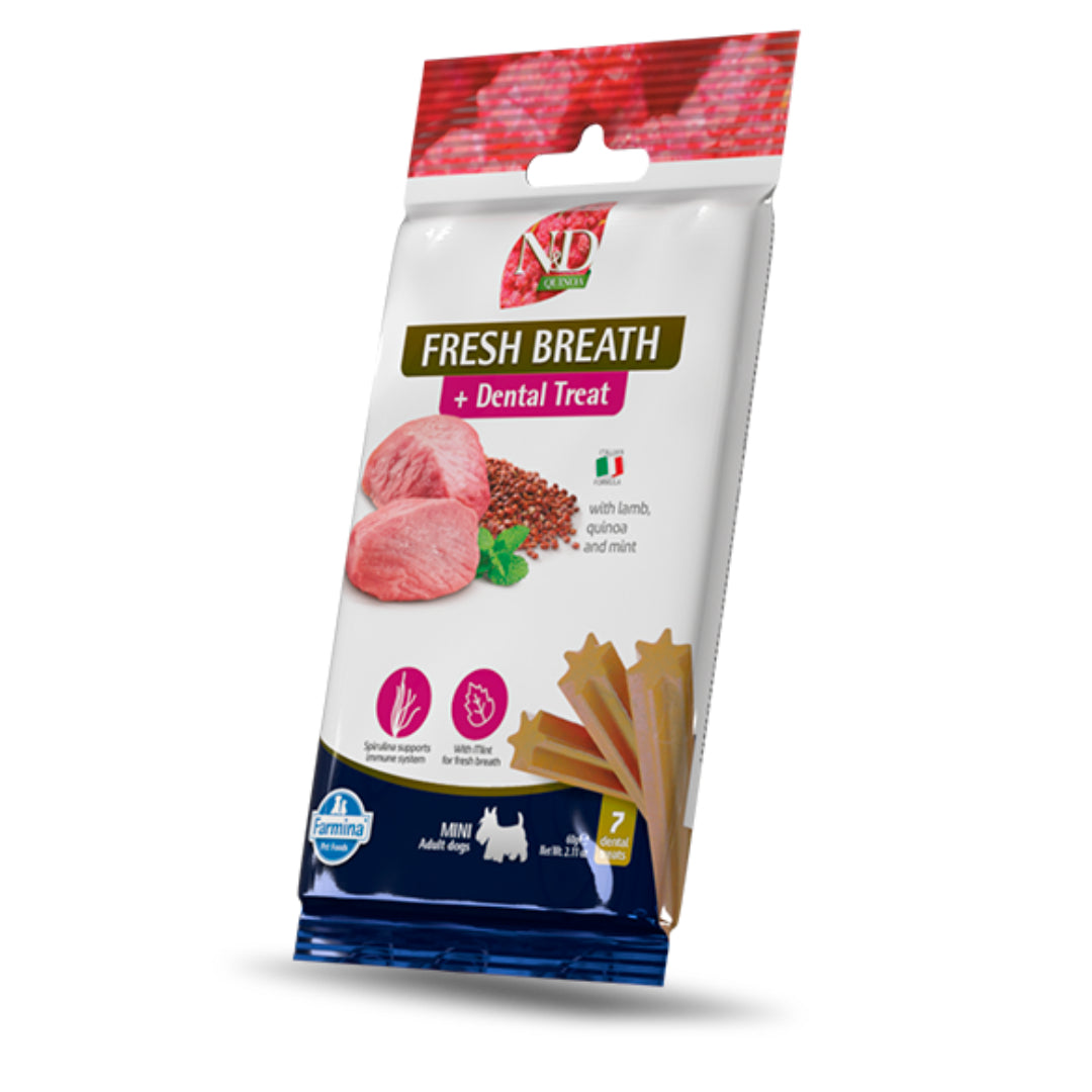 N&D Quinoa Canine Dental Treat Fresh Breath voor kleine rassen 60 g 7 stuks