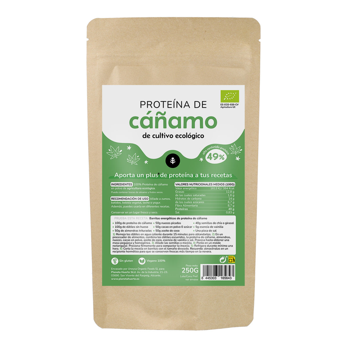 Proteína de Cáñamo Eco Planeta Huerto 250 gr