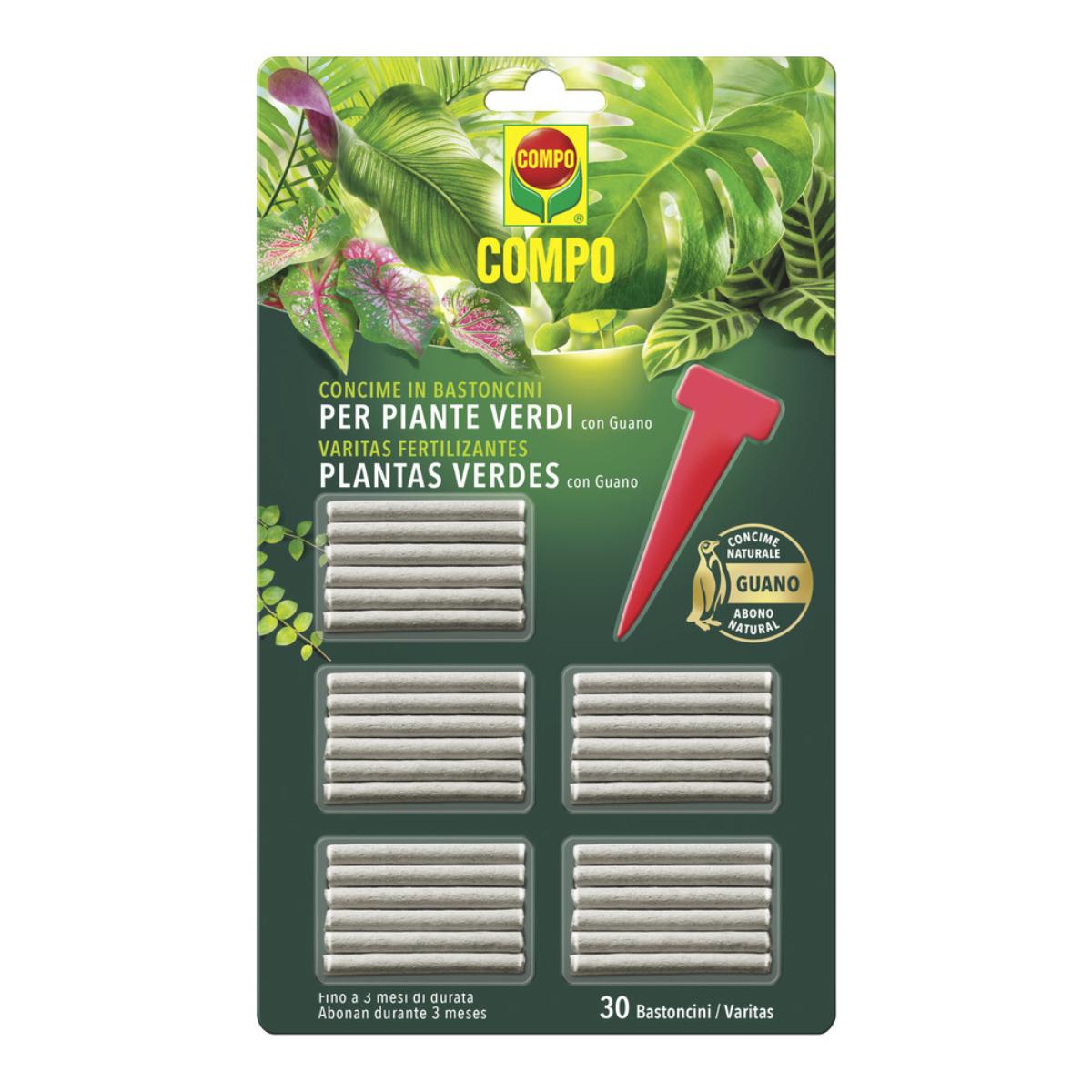 Compo Baguettes fertilisantes pour plantes vertes 30 unités