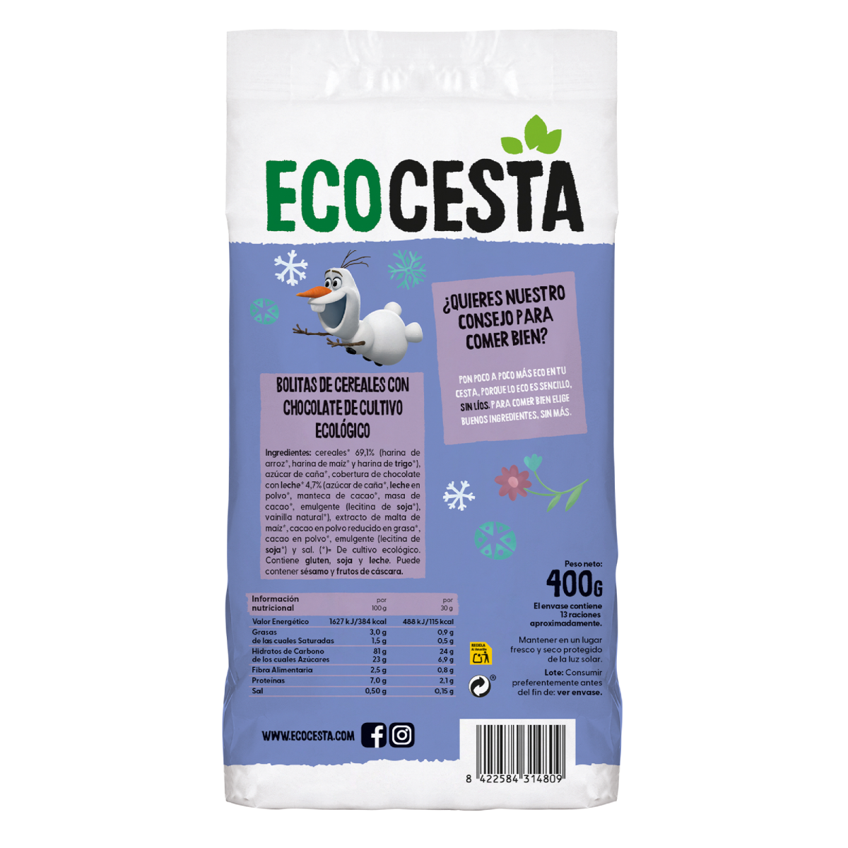 Graankorrels met chocolade Bio Disney-editie Ecocesta 400 g