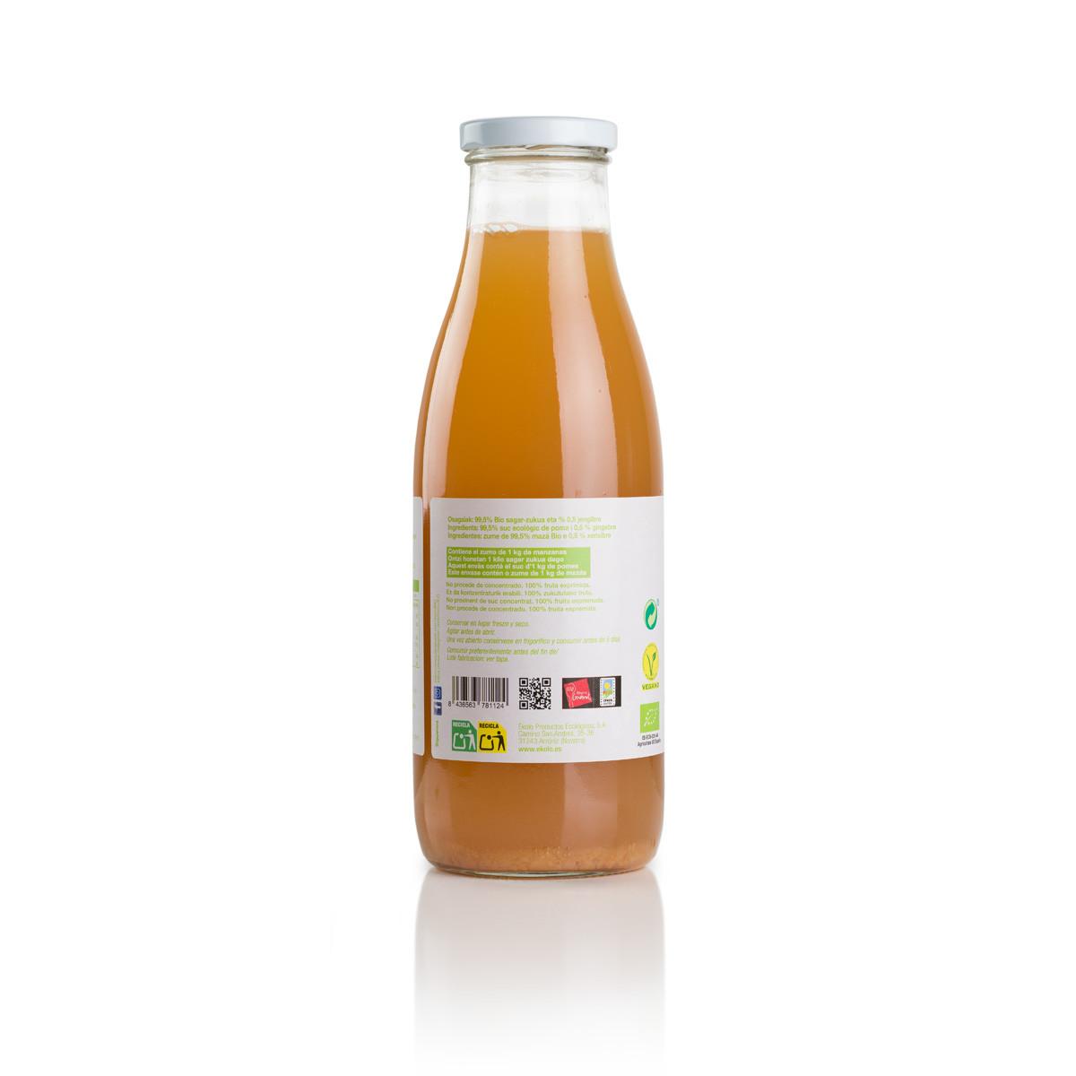 100 % gepresster Bio-Apfel-Ingwer-Saft Ékolo 750 ml