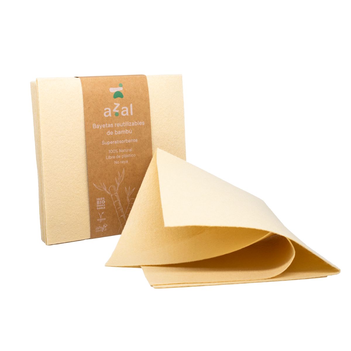 Azal-Set med 6 bambudukar 35x35. Oblekta. 120 gsm