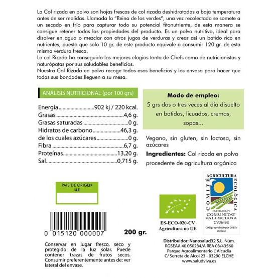 Kale - Cavolo riccio 200 g, Salud Viva