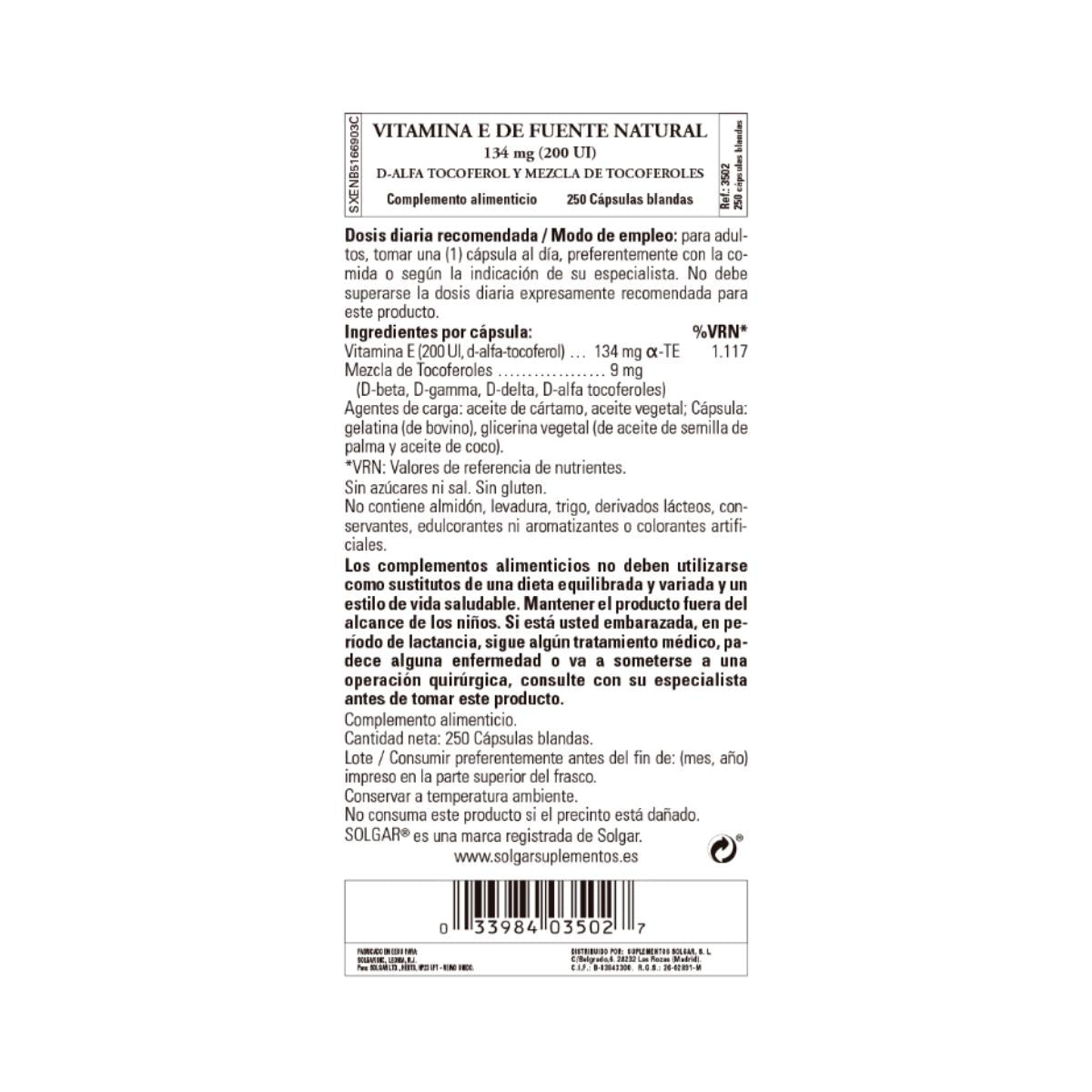 Vitamin E 200 IE 134 mg 50 kapslar