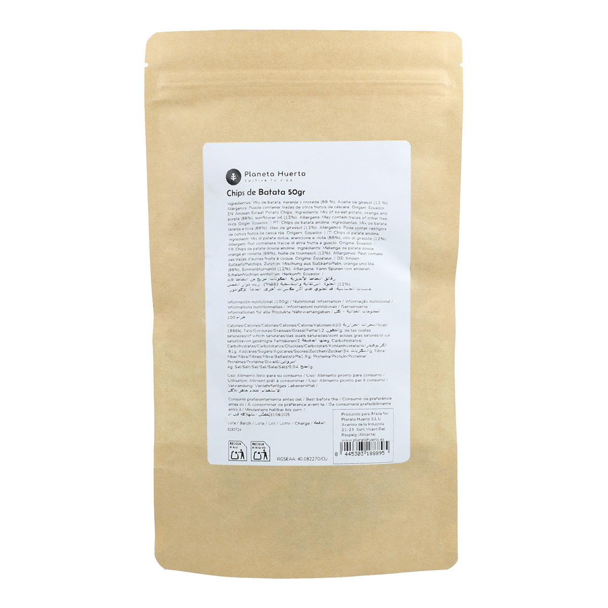 Chipsy ze słodkich ziemniaków Planeta Huerto 50gr