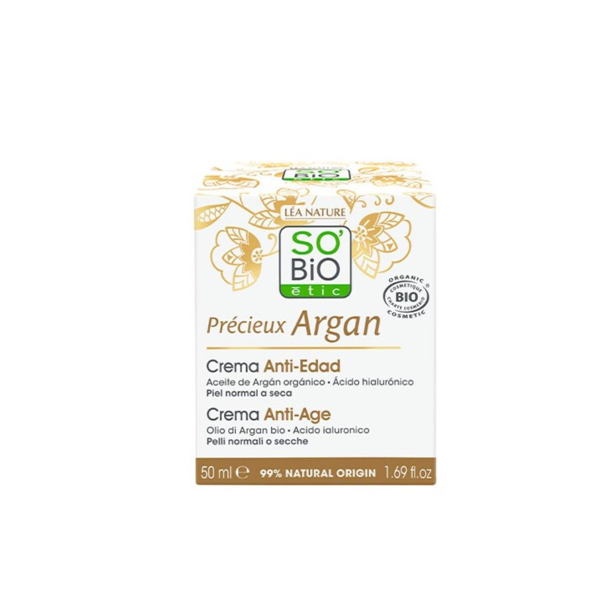 So'Bio etic Organic Hyaluronic Acid & Argan Anti-Ageing Day Cream 50 ml