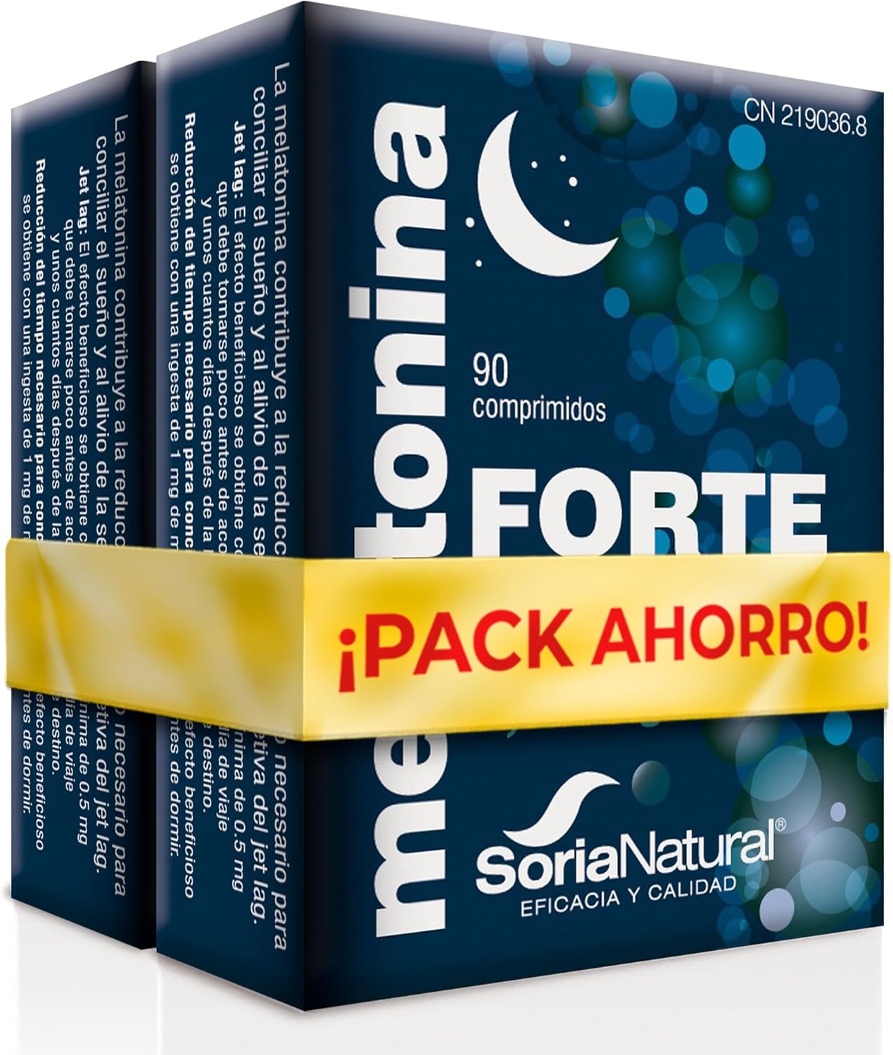 Pack of 2 x 100% Pure Melatonin Soria Natural 90 tablets
