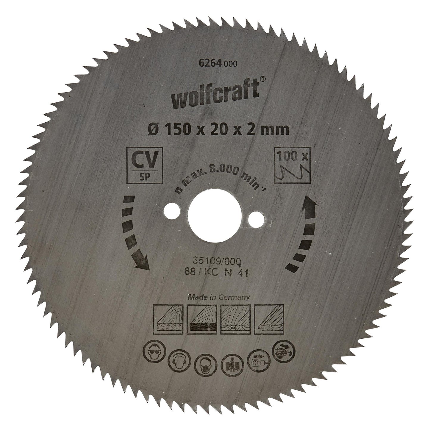 Cirkelzaagbladen voor fijne zaagsneden Wolfcraft 190 x 16 mm 100 tanden