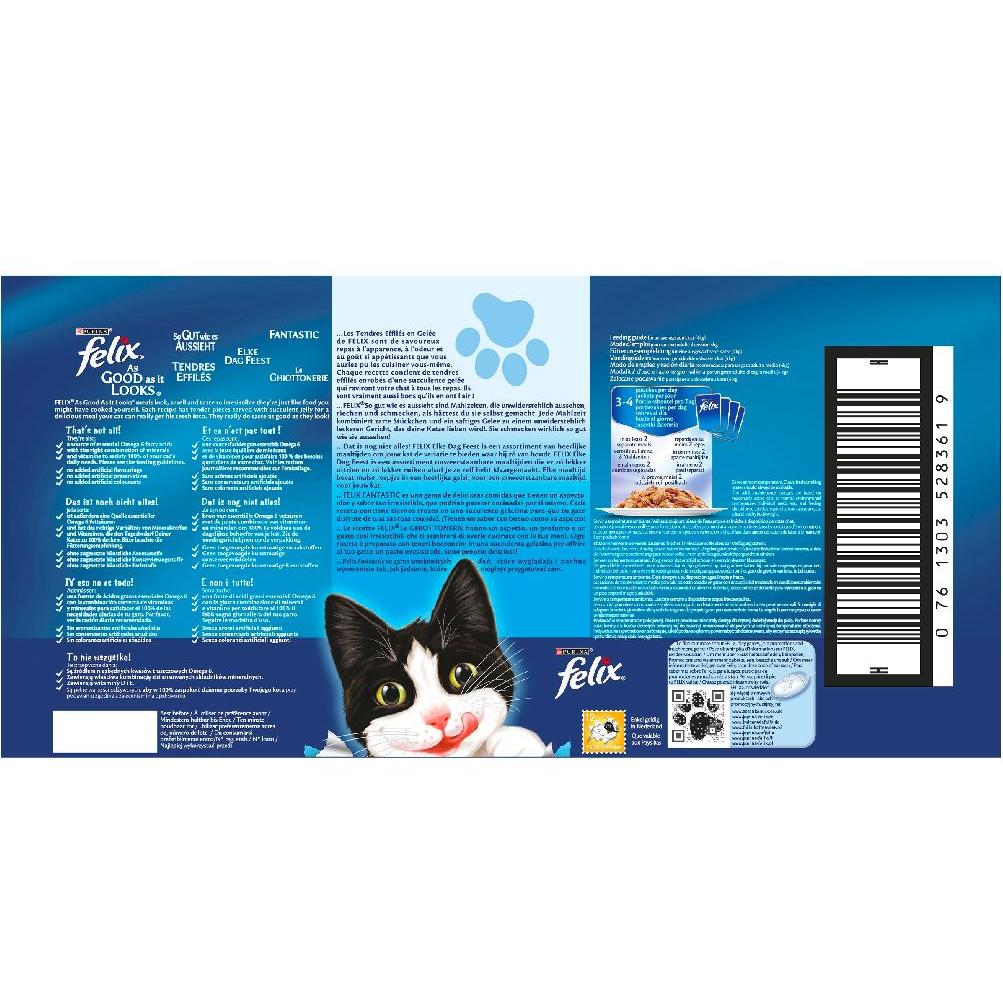 FELIX Fantastic Selezione di gusti in gelatina confezione assortita 44 x 85 g Gatto