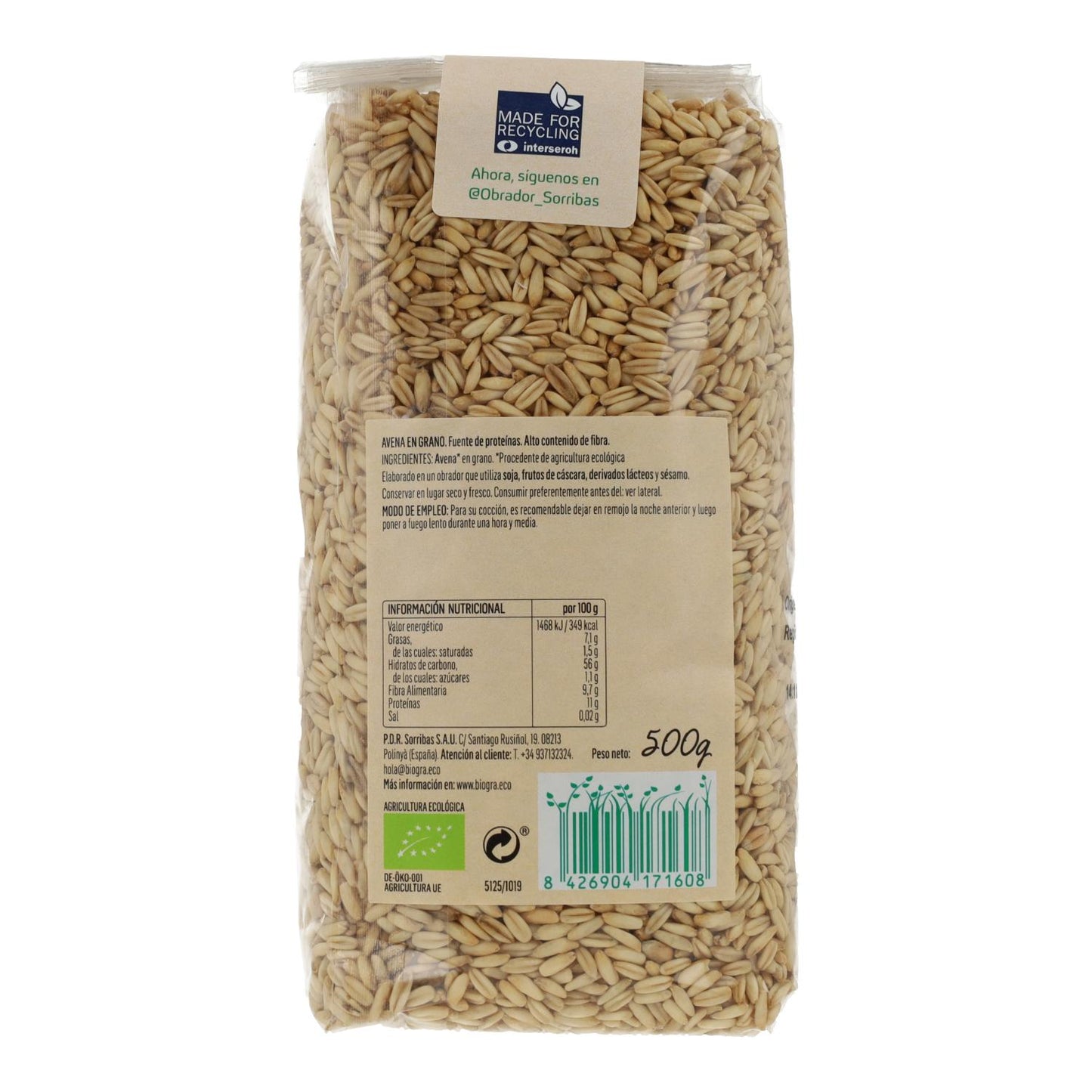 Biogra biologische haverkorrels, 500 g