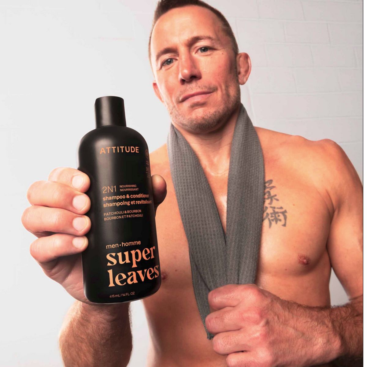 Super leaves 2-i-1 schampo och balsam – Patchouli och bourbon, Attitude, 415 ml