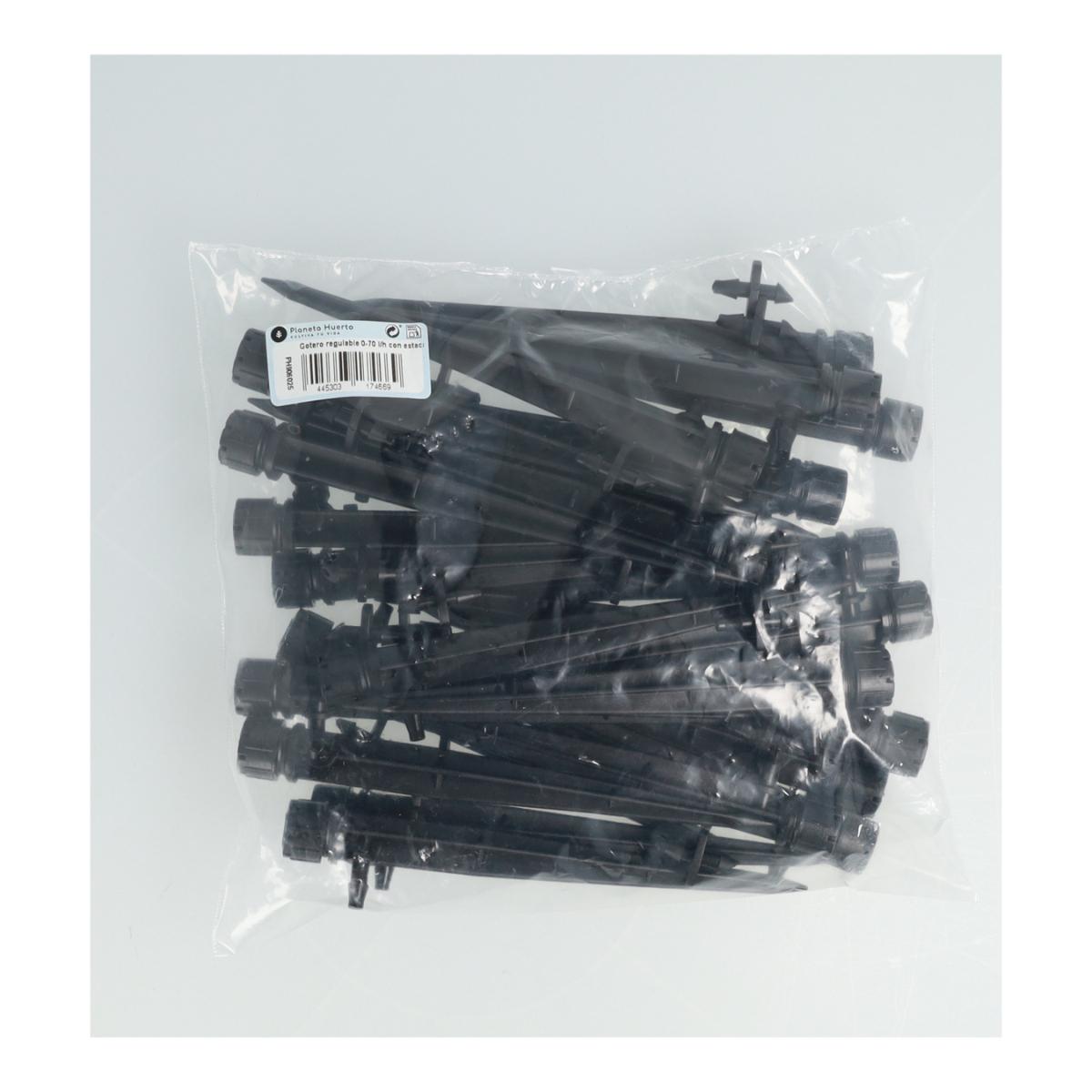 Adjustable dripper 0-70 l/h with stake Planeta Huerto 25 units