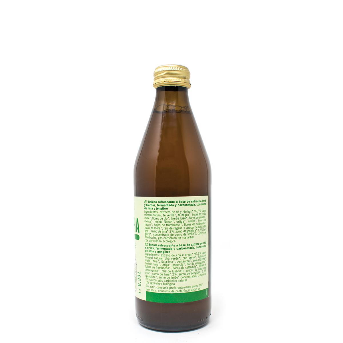 Kombucha med lime och ingefära Voelkel 330 ml