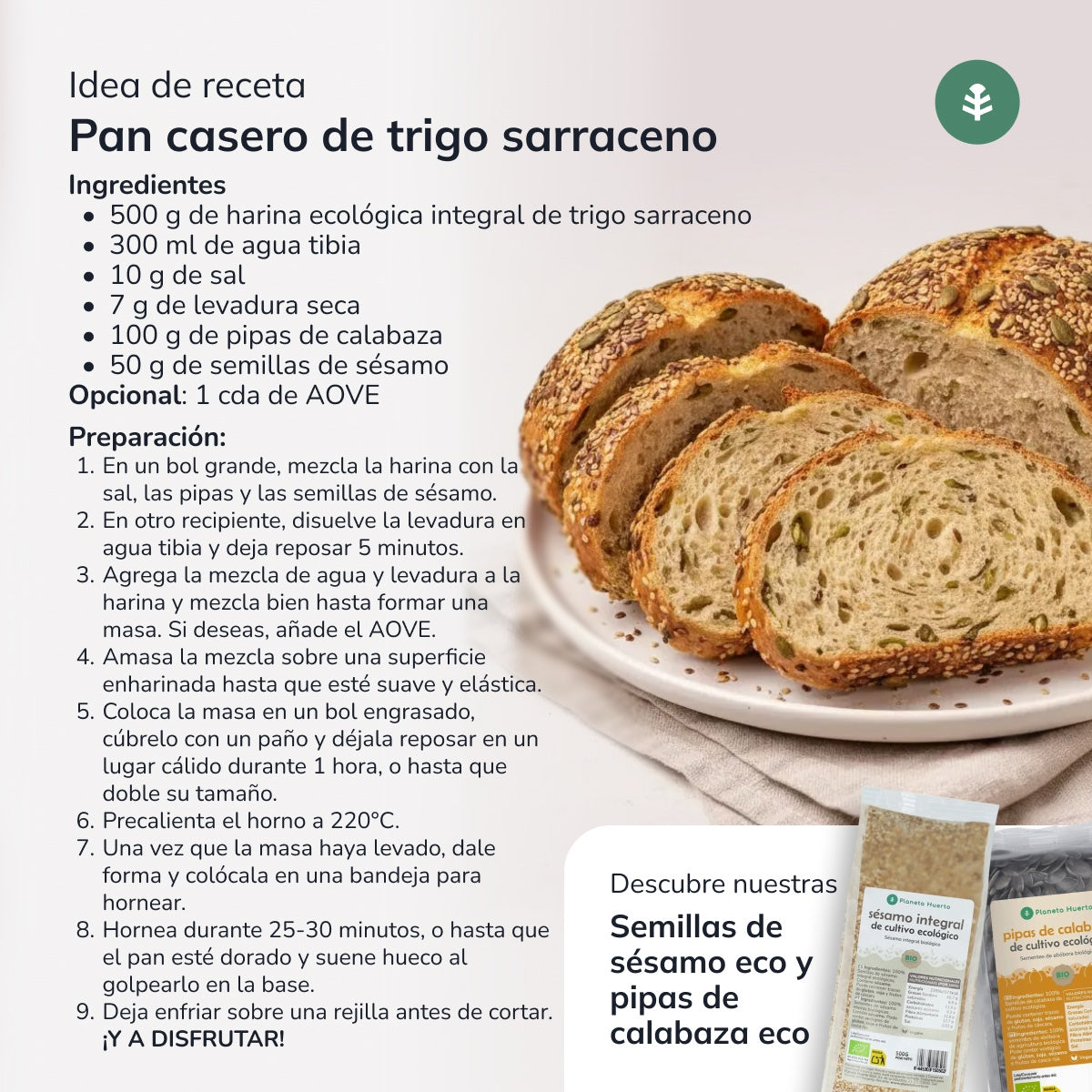 Farina integrale di grano saraceno Eco Planeta Huerto 800 g
