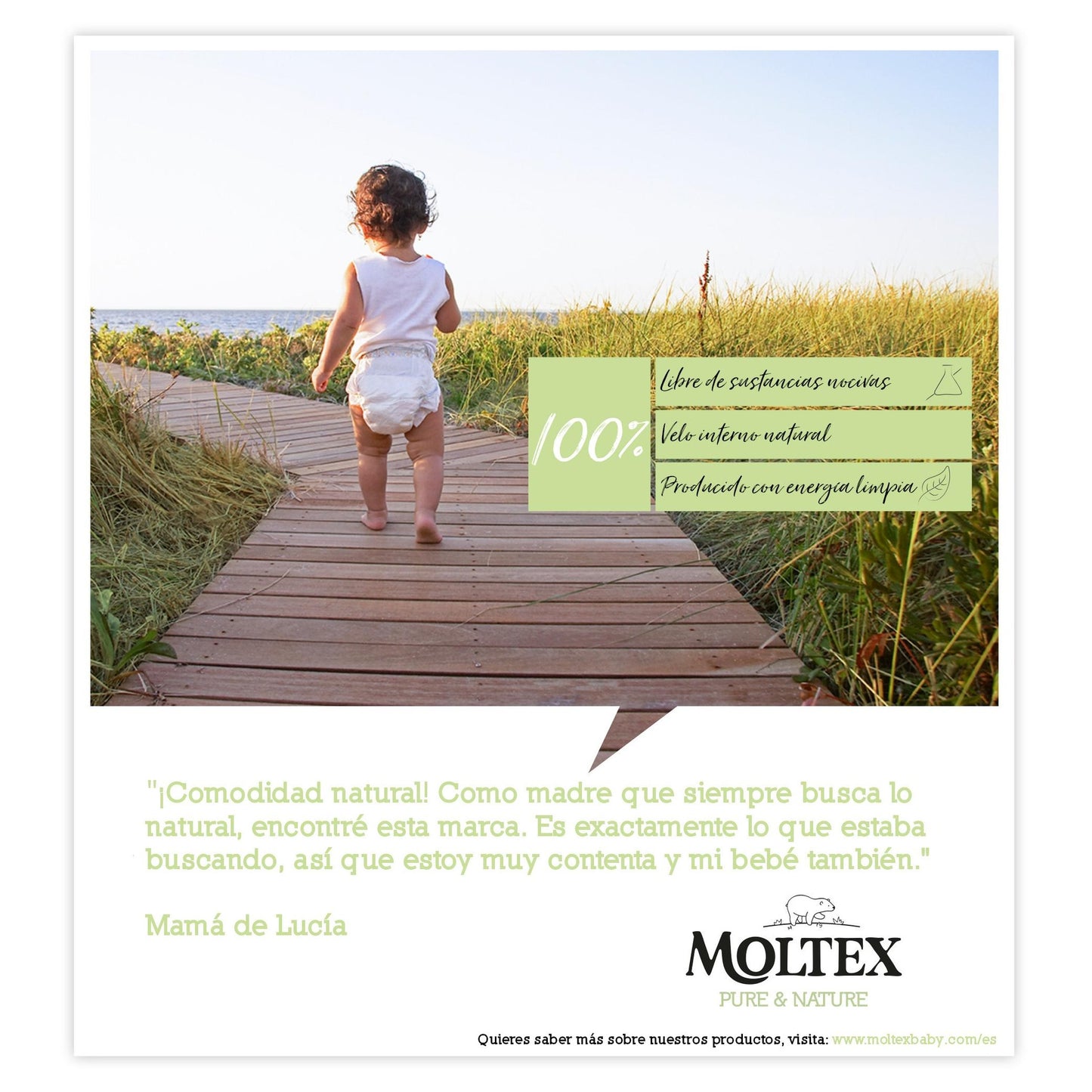 Windeln T2 (3-6 kg) Moltex Pure & Nature, 36 Stück