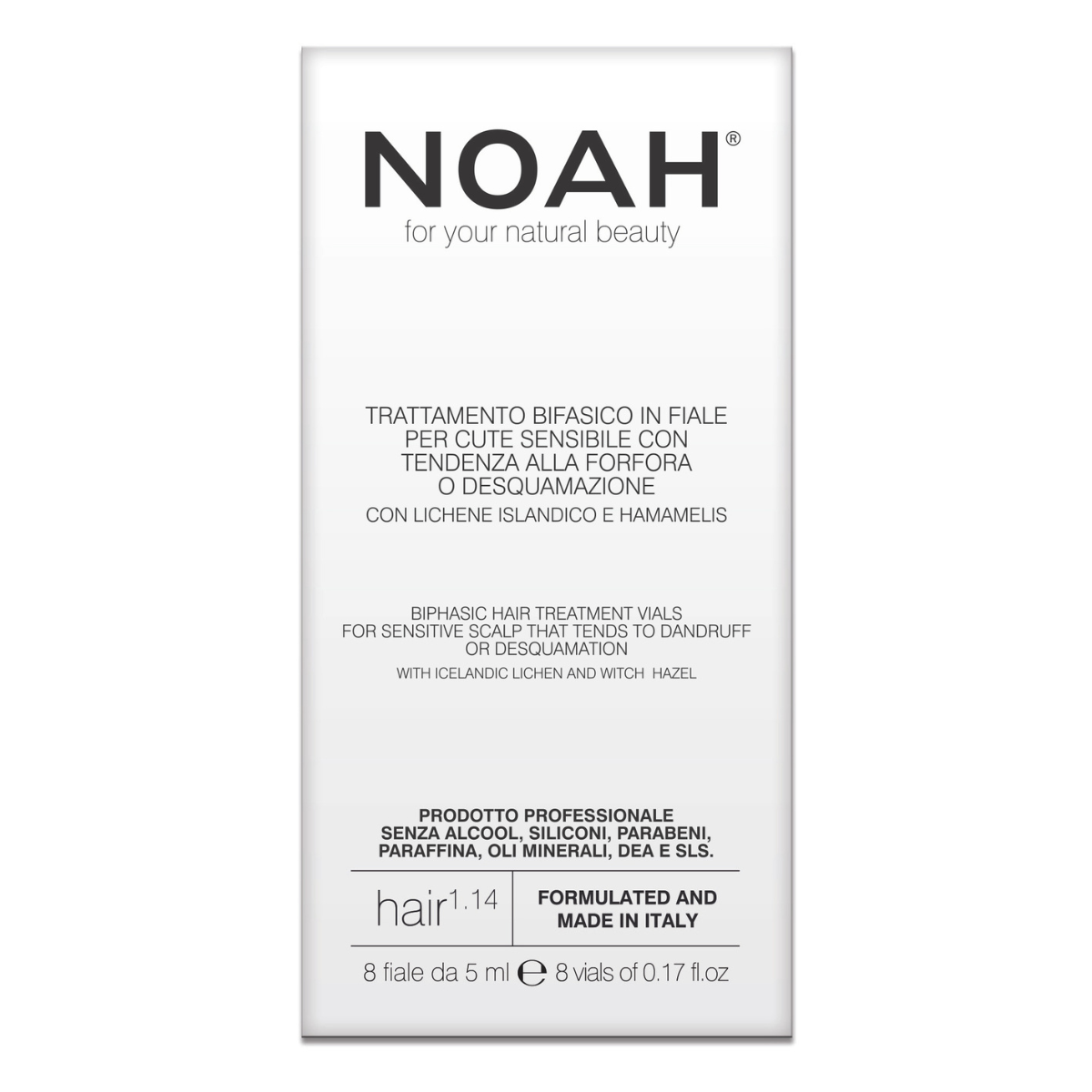 Noah two-phase treatment ampoules for sensitive scalps, 8 ampoules