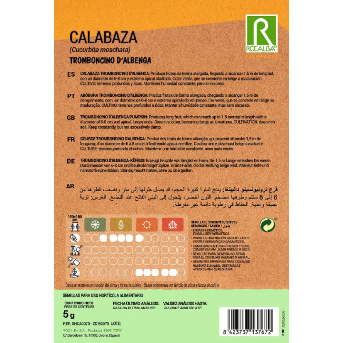 Frön av tromboncino d'albenga-pumpa