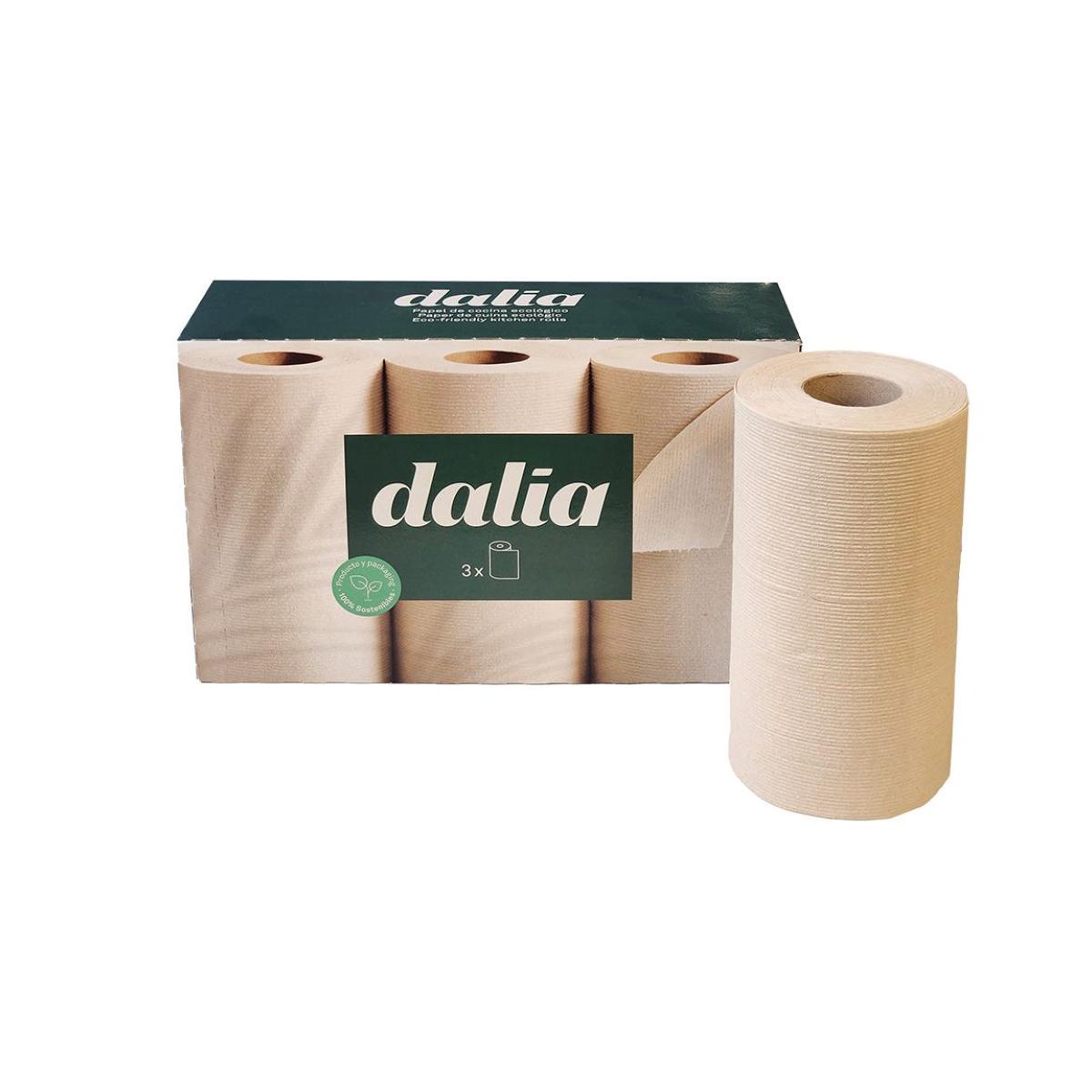 Dalia Ungebleichtes Bio-Küchenpapier, 3 Rollen