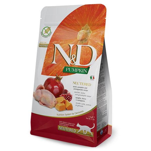 ND Pumpkin Neutred Quail Cat Food for Neutered Cats Farmina 1.5 kg