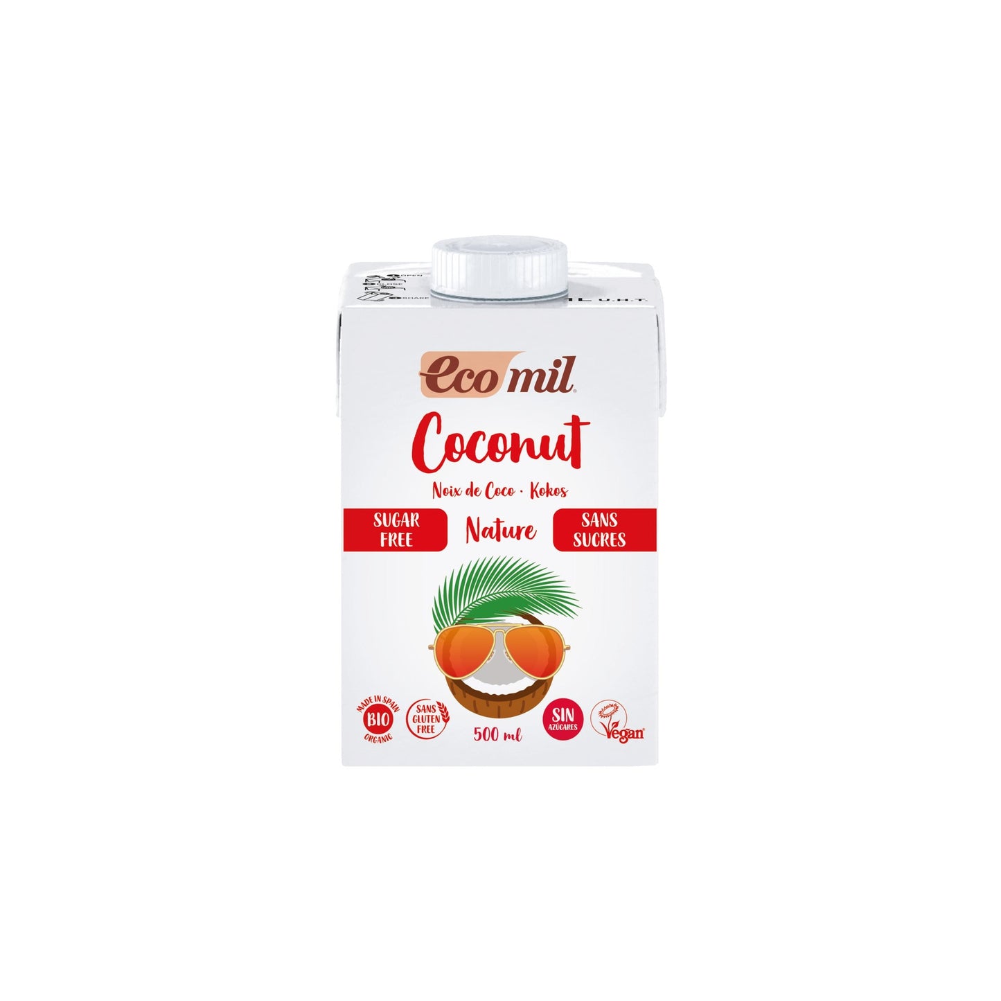 EcoMil Organic Unsweetened Coconut Nature Plant-Based Drink 500 ml