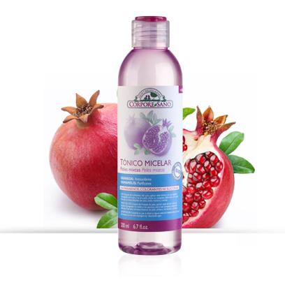 Tonique micellaire pour peaux mixtes à la grenade et à l'hamamélis, Corpore Sano, 200 ml