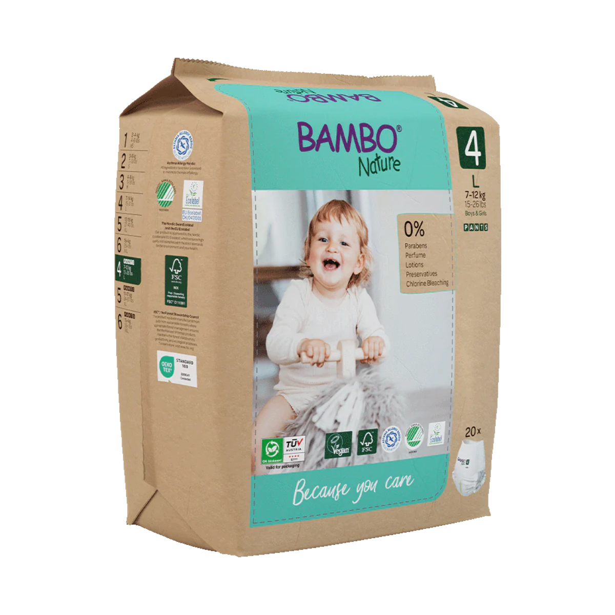 Bambo Nature pants T4 (7-12 kg) 20 unités