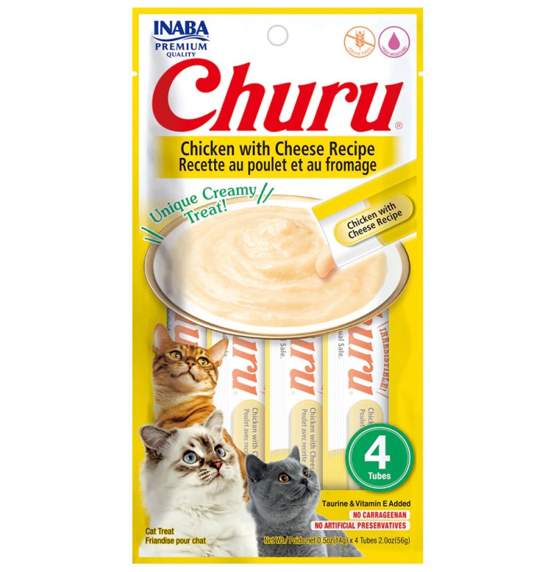 Churu recette poulet au fromage Snack crémeux pour chats 4 x 14 g