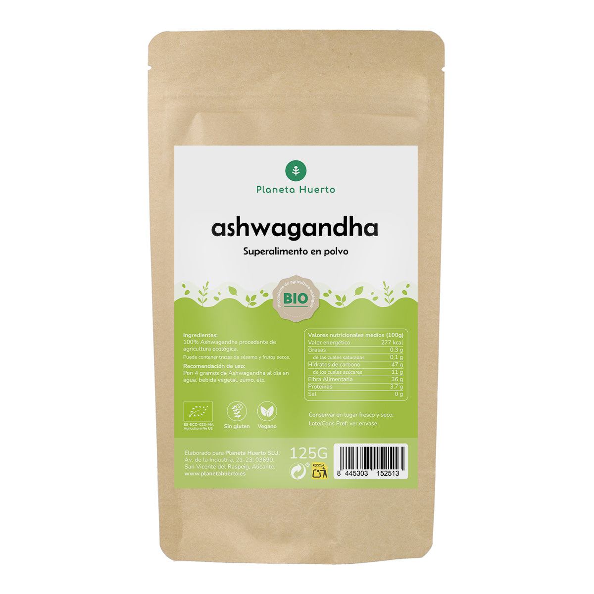 Ashwagandha-Pulver ECO Planeta Huerto 125 g
