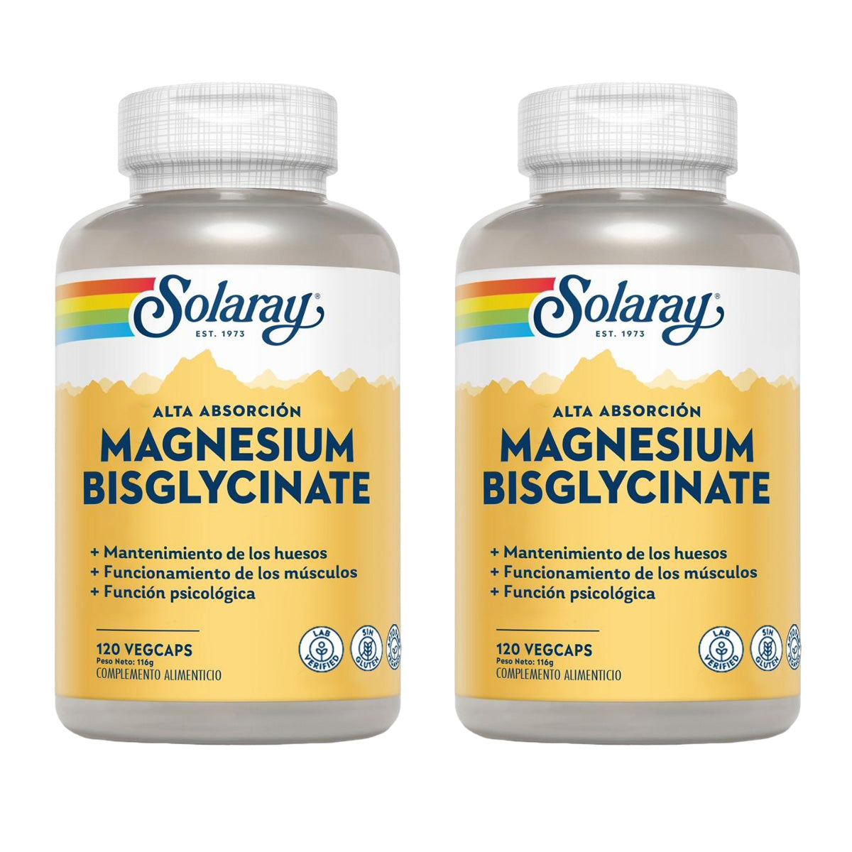 2-pack Bisglycinate Magnesium 120 vegetabiliska kapslar