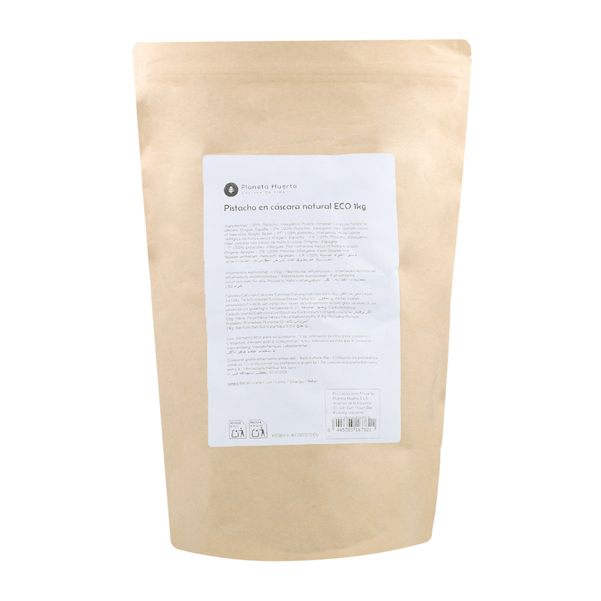 Noix de pistache en coque ECO Planeta Huerto 1 kg