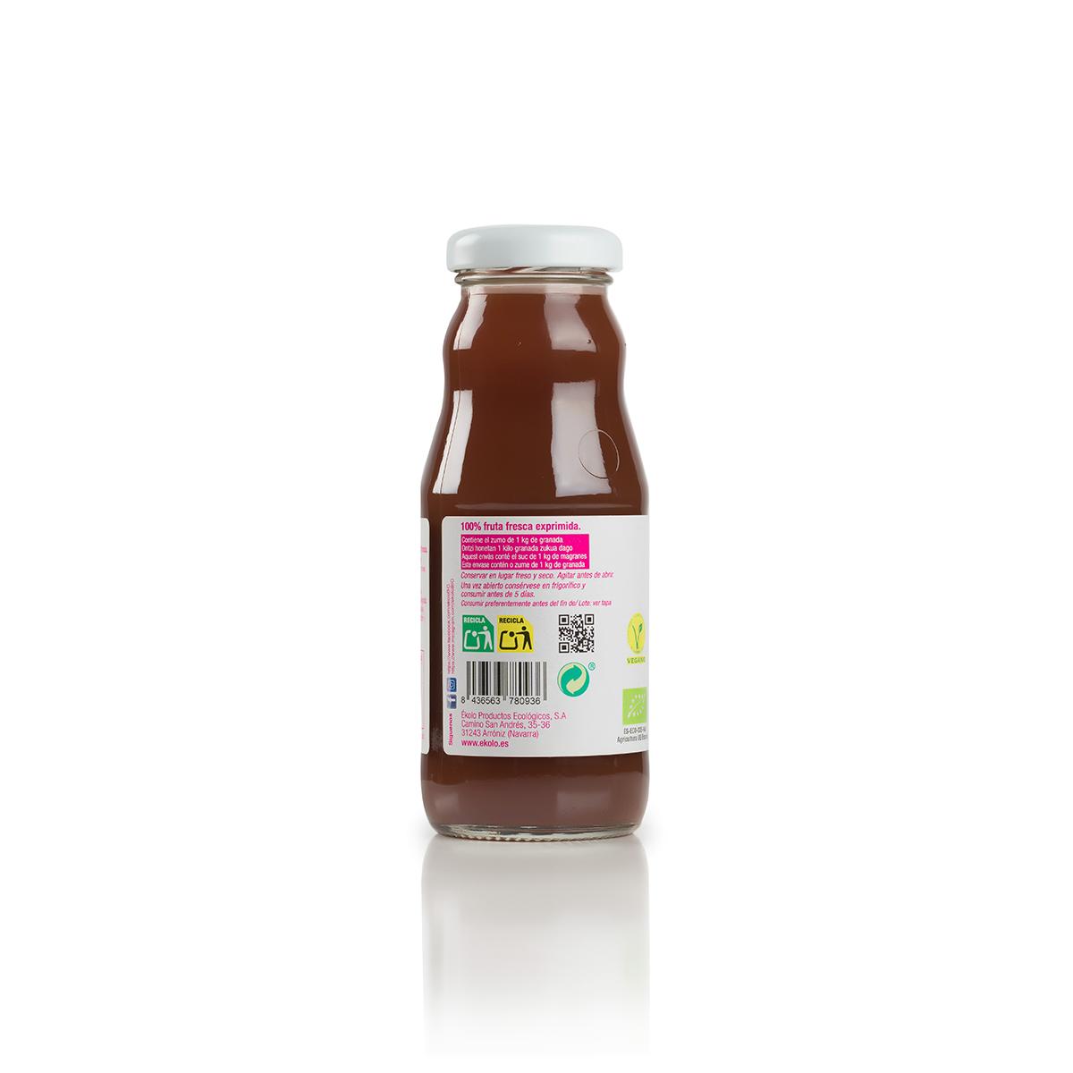 100% geperst granaatappelsap Ékolo Bio 200 ml
