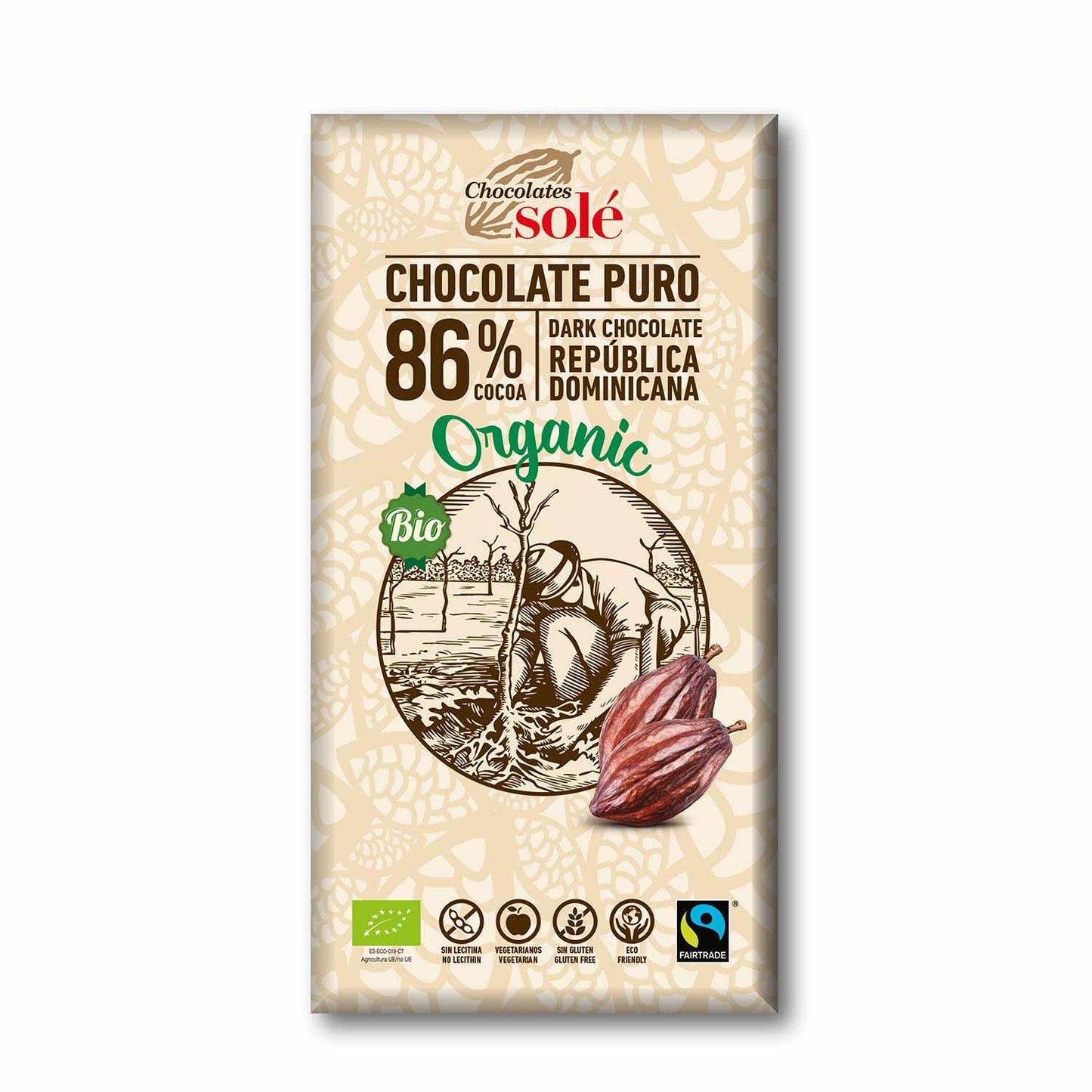 Mörk choklad 86 % Bio SOLÉ 100 g